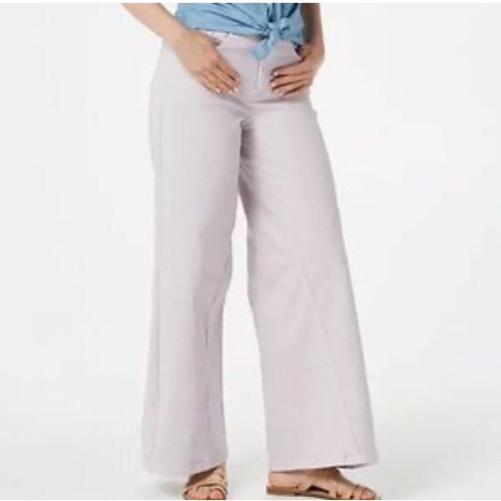 Peace Love World Light Lavendar Flare Jeans High-Rise Wide Leg